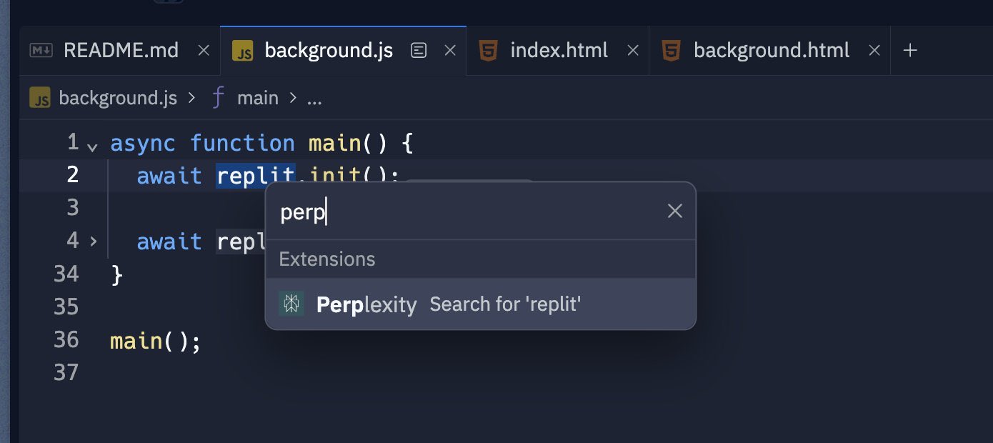 Search Perplexity.ai from the editor